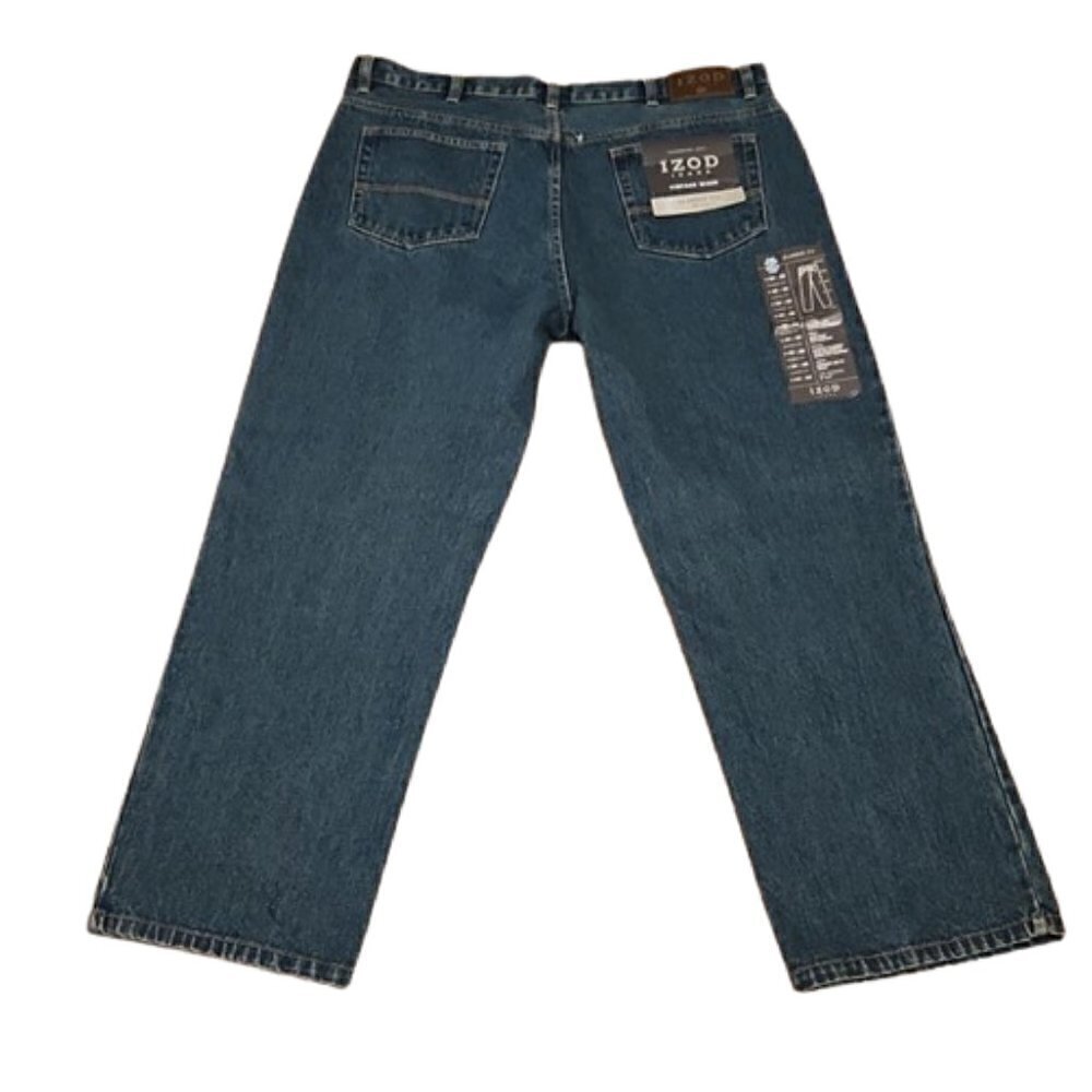 [Izod] Vintage Wash Classic Fit Zip Fly Jeans - Size 40x30 - Picture 3 of 10